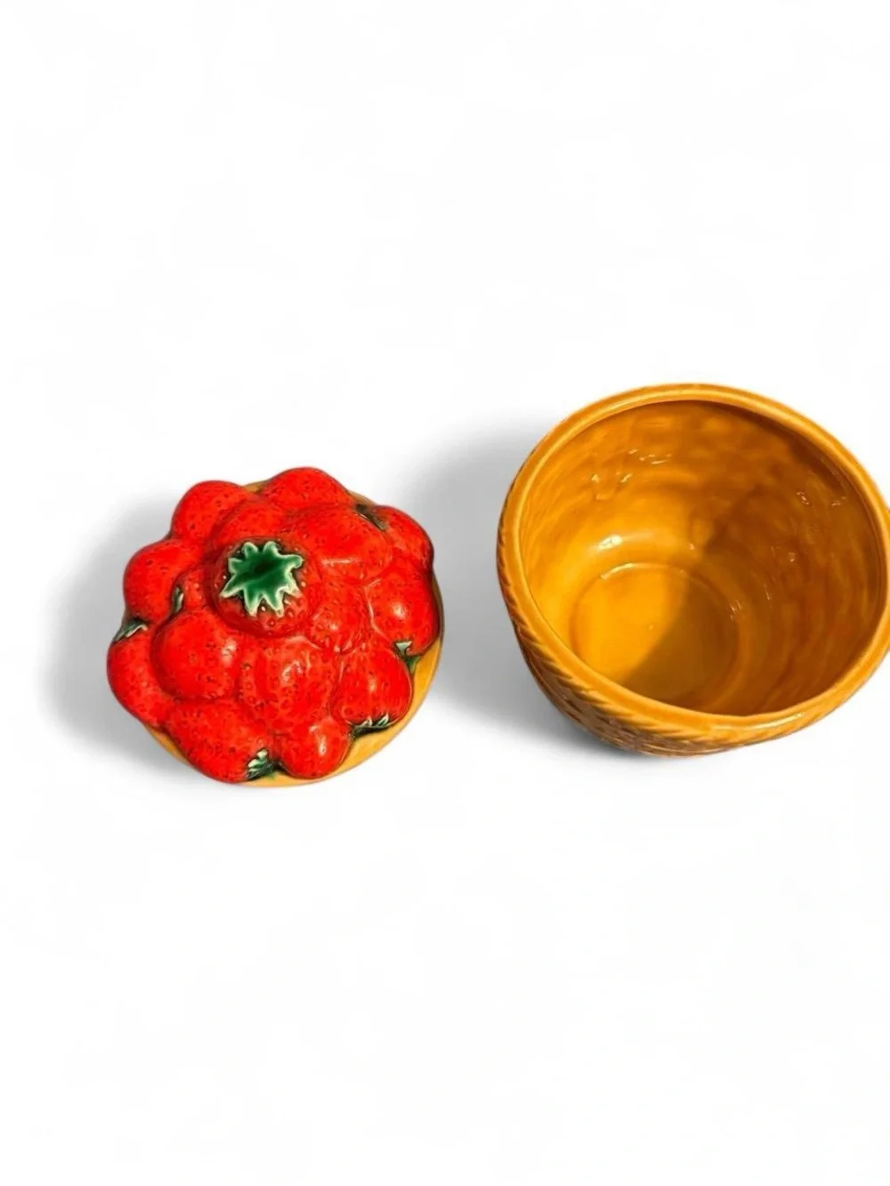 Hand painted Vintage Strawberry Basket Trinket Box
